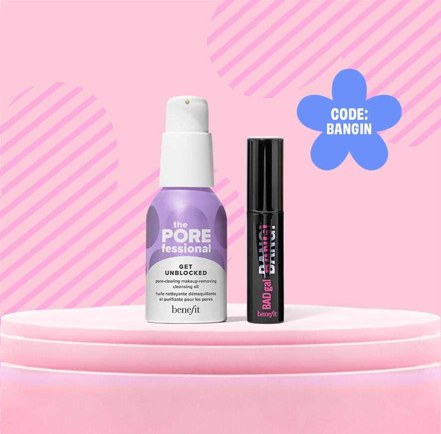  Get deluxe samples of BADgal BANG! mascara and Get Unblocked cleansing oil with a purchase of BADgal BANG!* Code: BANGIN
